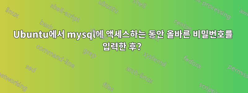 Ubuntu에서 mysql에 액세스하는 동안 올바른 비밀번호를 입력한 후? 