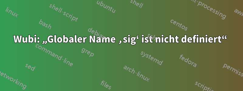 Wubi: „Globaler Name ‚sig‘ ist nicht definiert“