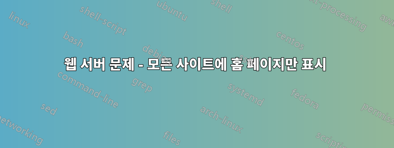 웹 서버 문제 - 모든 사이트에 홈 페이지만 표시
