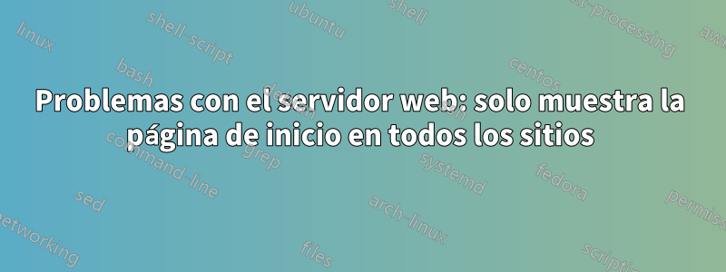 Problemas con el servidor web: solo muestra la página de inicio en todos los sitios
