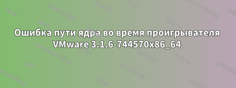 Ошибка пути ядра во время проигрывателя VMware 3.1.6-744570x86_64