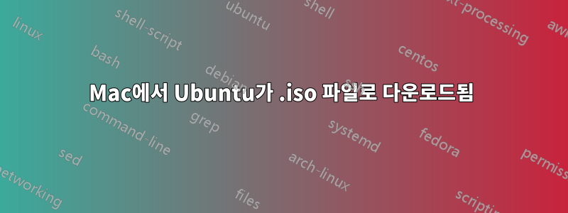 Mac에서 Ubuntu가 .iso 파일로 다운로드됨