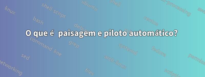 O que é paisagem e piloto automático?