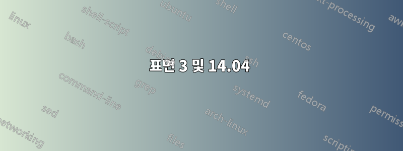 표면 3 및 14.04