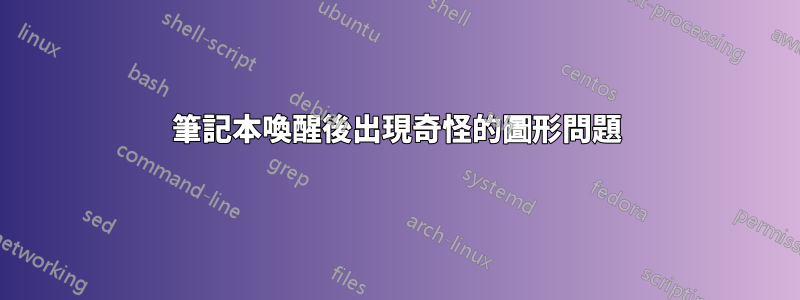 筆記本喚醒後出現奇怪的圖形問題