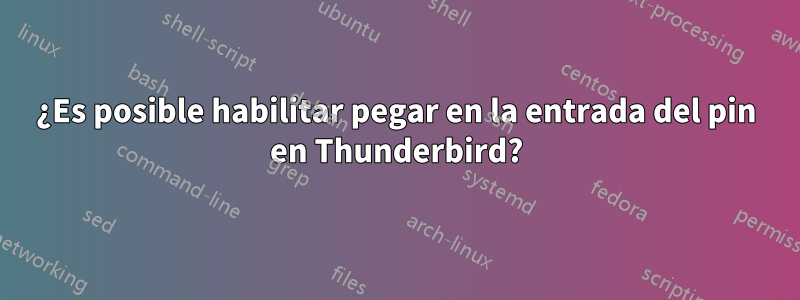 ¿Es posible habilitar pegar en la entrada del pin en Thunderbird?