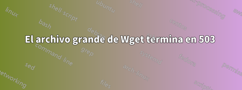 El archivo grande de Wget termina en 503