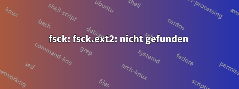 fsck: fsck.ext2: nicht gefunden