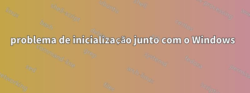 problema de inicialização junto com o Windows 