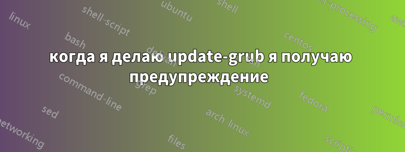 когда я делаю update-grub я получаю предупреждение 