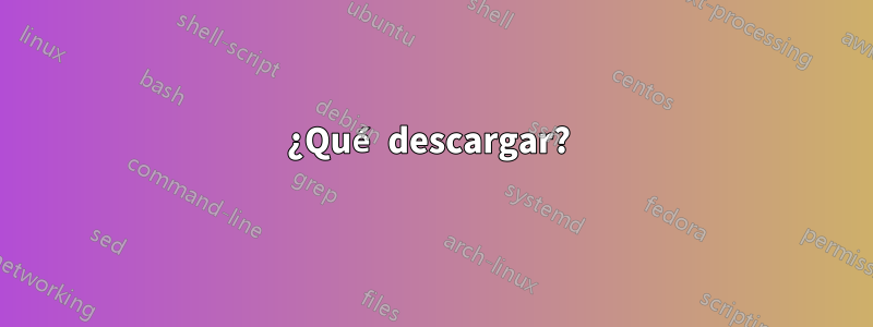 ¿Qué descargar? 