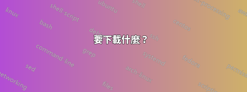 要下載什麼？ 