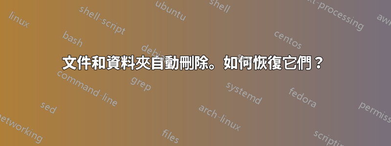 文件和資料夾自動刪除。如何恢復它們？