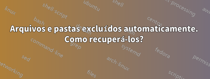 Arquivos e pastas excluídos automaticamente. Como recuperá-los?