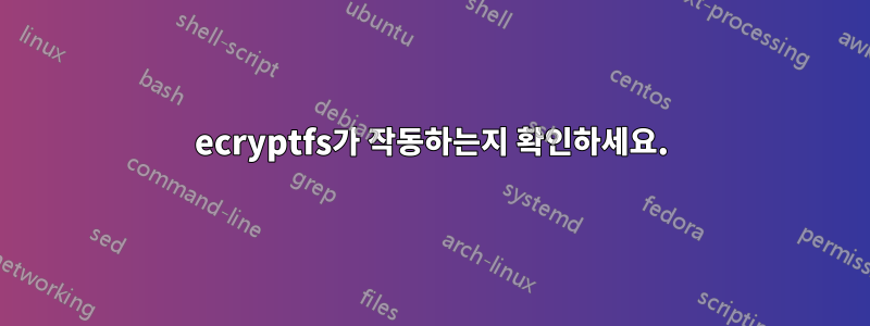 ecryptfs가 작동하는지 확인하세요.