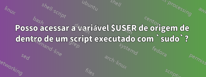 Posso acessar a variável $USER de origem de dentro de um script executado com `sudo`?