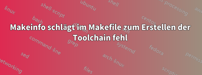 Makeinfo schlägt im Makefile zum Erstellen der Toolchain fehl