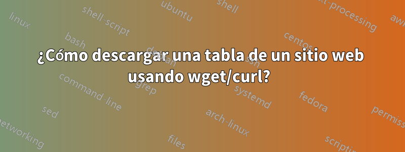 ¿Cómo descargar una tabla de un sitio web usando wget/curl? 