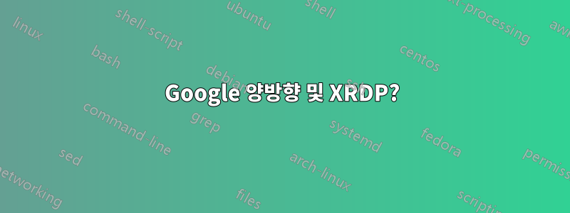 Google 양방향 및 XRDP?