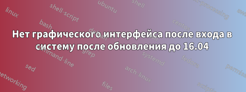 Нет графического интерфейса после входа в систему после обновления до 16.04