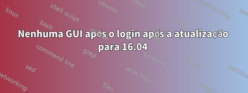 Nenhuma GUI após o login após a atualização para 16.04