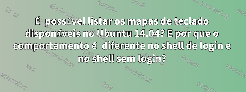 É possível listar os mapas de teclado disponíveis no Ubuntu 14.04? E por que o comportamento é diferente no shell de login e no shell sem login?