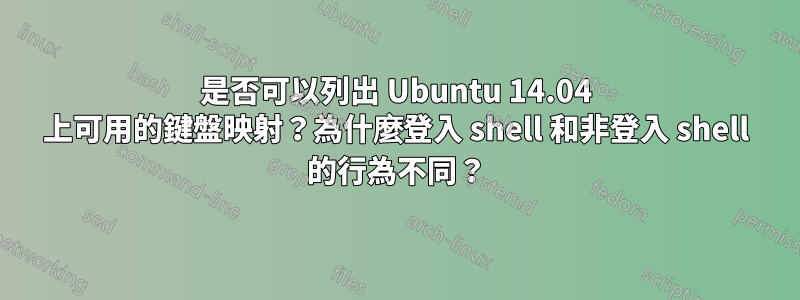 是否可以列出 Ubuntu 14.04 上可用的鍵盤映射？為什麼登入 shell 和非登入 shell 的行為不同？