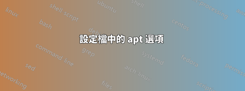 設定檔中的 apt 選項