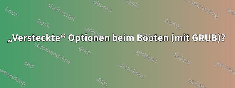 „Versteckte“ Optionen beim Booten (mit GRUB)?