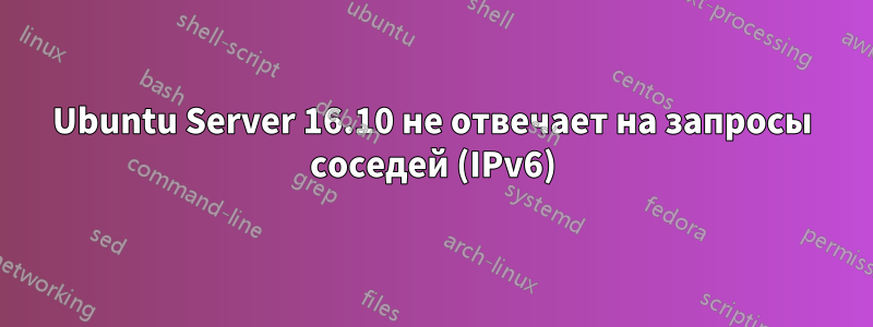 Ubuntu Server 16.10 не отвечает на запросы соседей (IPv6)