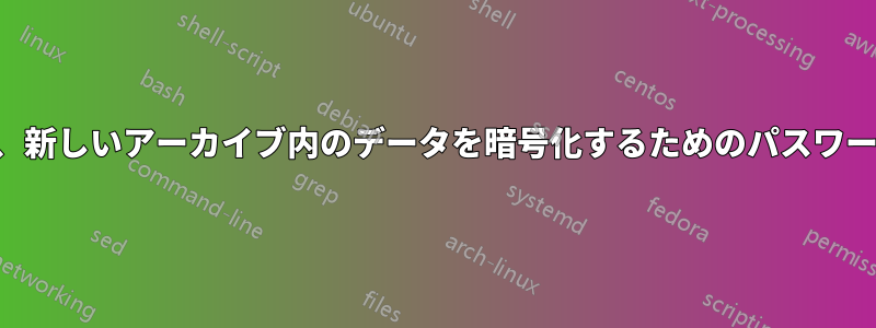 次の手順に従って、新しいアーカイブ内のデータを暗号化するためのパスワードを設定します。