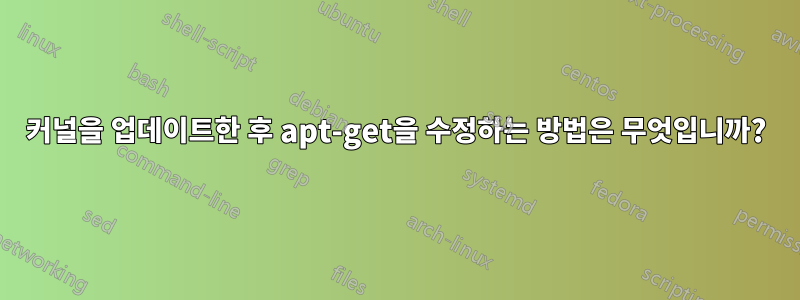 커널을 업데이트한 후 apt-get을 수정하는 방법은 무엇입니까?