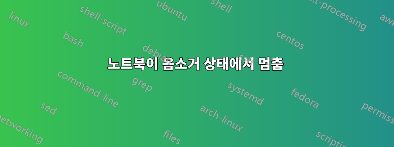 노트북이 음소거 상태에서 멈춤