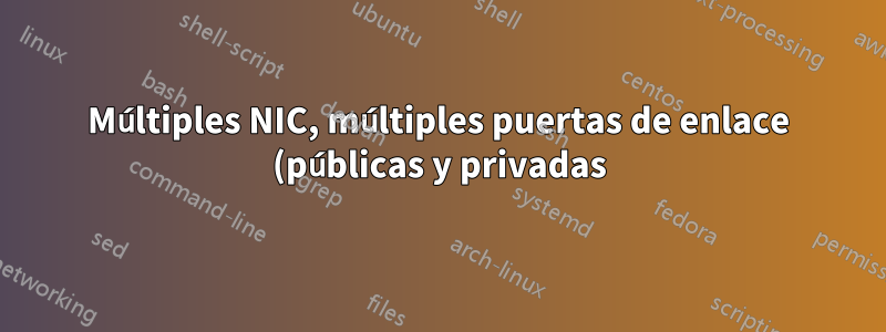 Múltiples NIC, múltiples puertas de enlace (públicas y privadas)