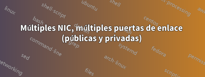 Múltiples NIC, múltiples puertas de enlace (públicas y privadas)