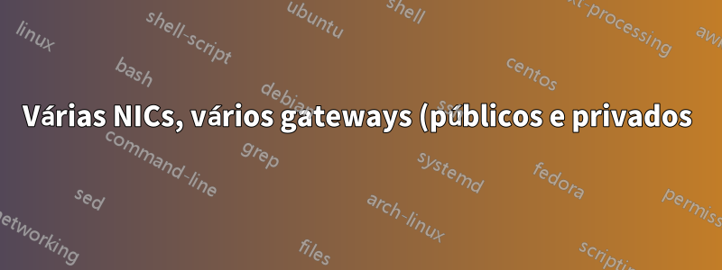 Várias NICs, vários gateways (públicos e privados)