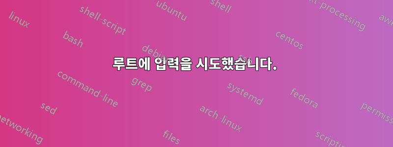루트에 입력을 시도했습니다.