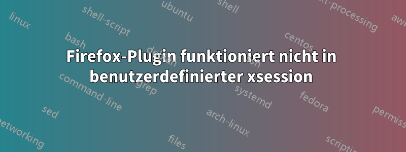 Firefox-Plugin funktioniert nicht in benutzerdefinierter xsession