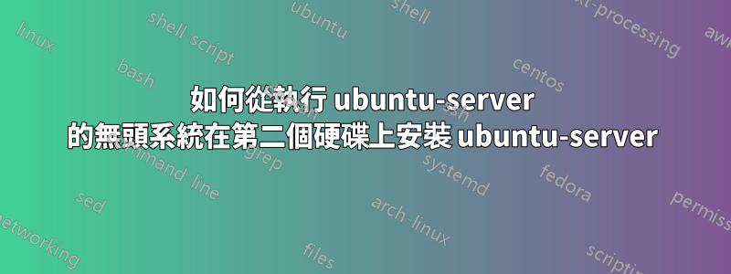 如何從執行 ubuntu-server 的無頭系統在第二個硬碟上安裝 ubuntu-server