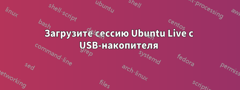 Загрузите сессию Ubuntu Live с USB-накопителя