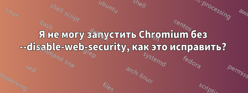 Я не могу запустить Chromium без --disable-web-security, как это исправить?