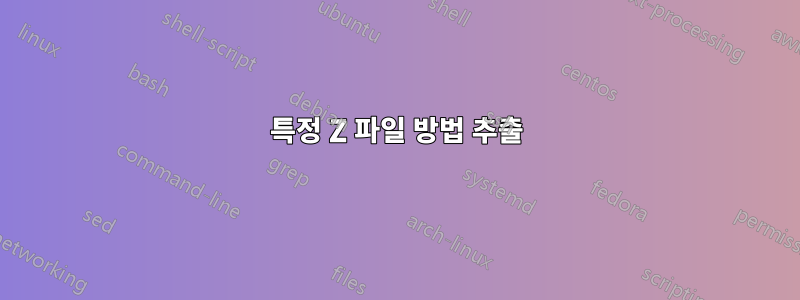 특정 Z 파일 방법 추출