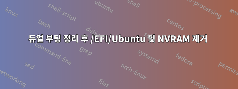 듀얼 부팅 정리 후 /EFI/Ubuntu 및 NVRAM 제거