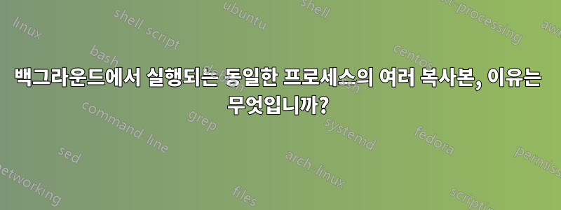 백그라운드에서 실행되는 동일한 프로세스의 여러 복사본, 이유는 무엇입니까?
